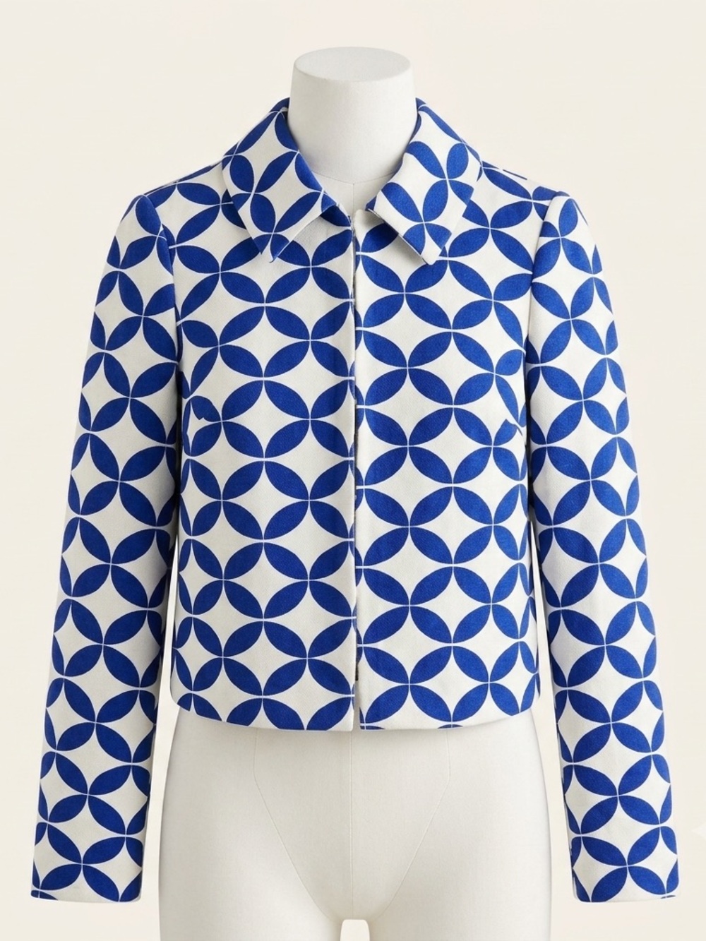 Boden Navy & White Patterned Occasion Jacket - Size 20-22